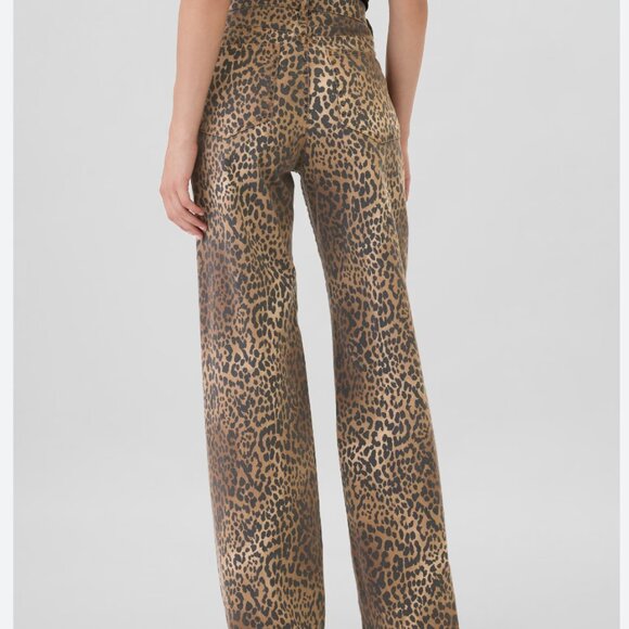 NWT The Gap Leopard High Rise Wide Leg Jeans 16 /33R - Picture 2 of 2